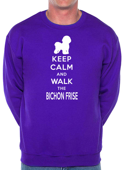 Keep Calm & Walk Bichon Frise Dog Lover Sweatshirt
