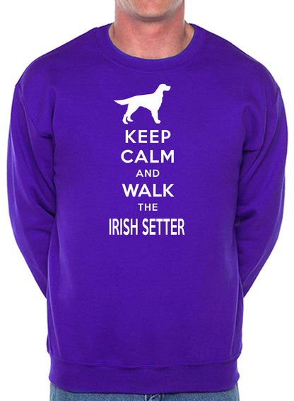 Keep Calm & Walk Irish Setter Dog Lover Sweatshirt