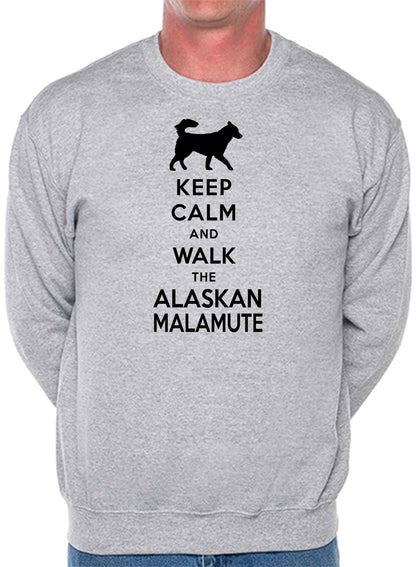 Keep Calm & Walk Alaskan Malamute Dog Lover Sweatshirt
