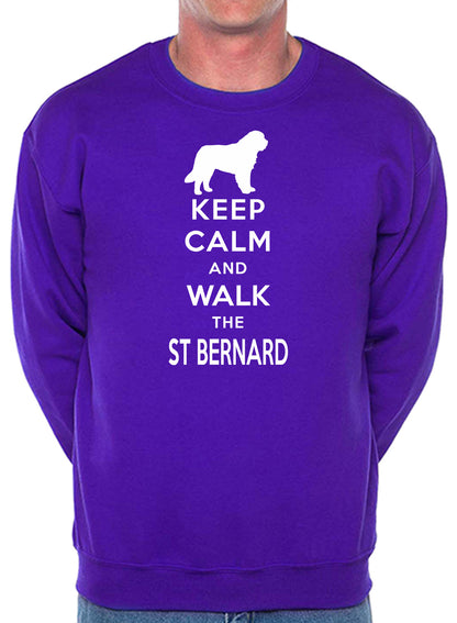 Keep Calm & Walk St Bernard Dog Lover Sweatshirt