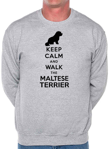 Keep Calm & Walk Maltese Terrier Dog Lover Sweatshirt