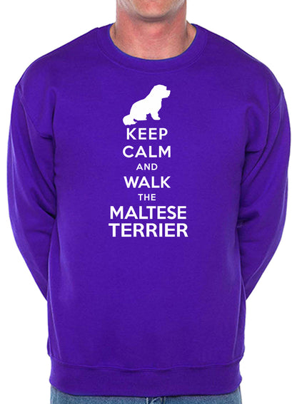 Keep Calm & Walk Maltese Terrier Dog Lover Sweatshirt