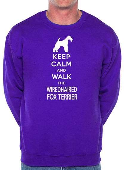 Keep Calm & Walk Wirehaired Fox Terrier Dog Lover Sweatshirt