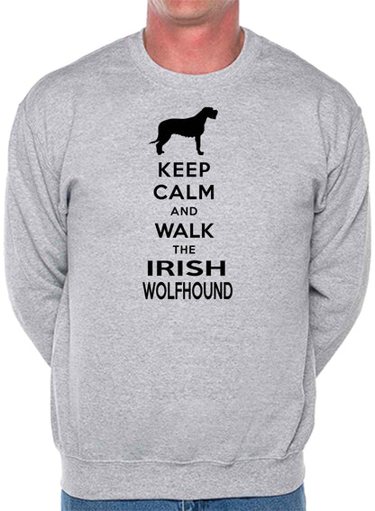 Keep Calm & Walk Irish Wolfhound Dog Lover Sweatshirt
