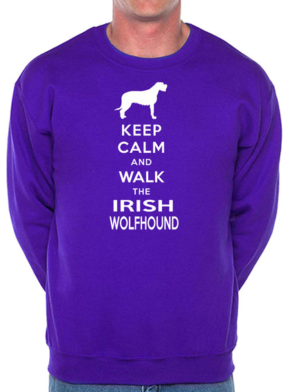 Keep Calm & Walk Irish Wolfhound Dog Lover Sweatshirt