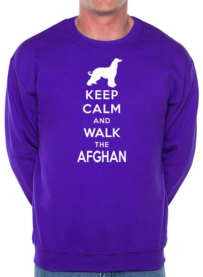 Keep Calm & Walk Afghan Hound Dog Lover Sweatshirt