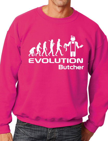 Evolution Of A Butcher Job Work Unisex Sweatshirt Sizes S-XXL