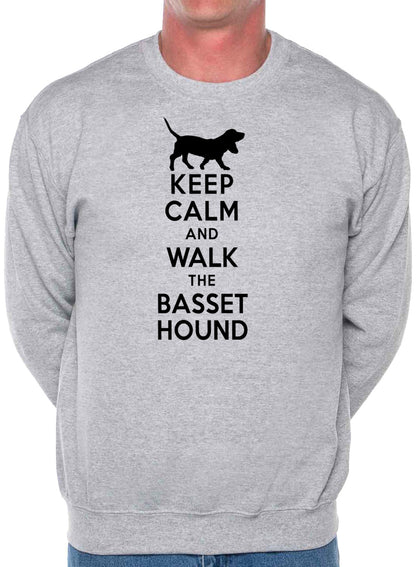 Keep Calm Walk The Bassett Hound Dog Lovers Sweatshirt