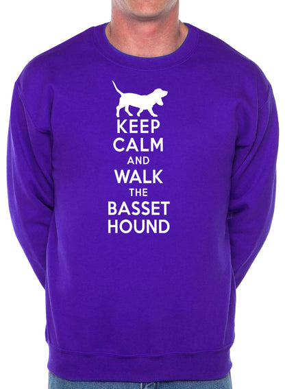 Keep Calm Walk The Bassett Hound Dog Lovers Sweatshirt