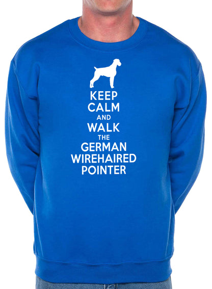 Keep Calm Walk The German Wirehaired Pointer Dog Lovers Sweatshirt