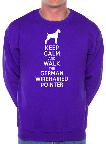 Keep Calm Walk The German Wirehaired Pointer Dog Lovers Sweatshirt