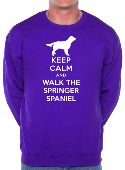 Keep Calm Walk The Springer Spaniel Dog Lovers Sweatshirt