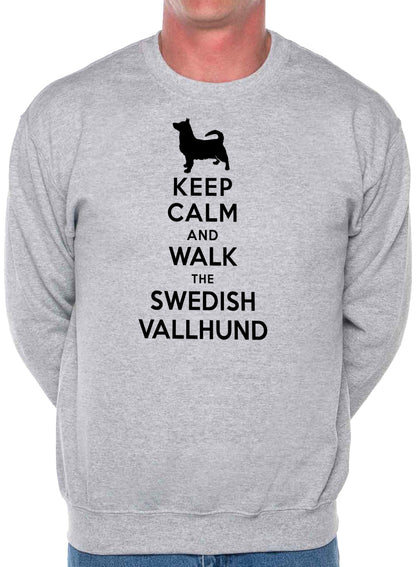 Keep Calm Walk The Swedish Vallhund Dog Lovers Sweatshirt