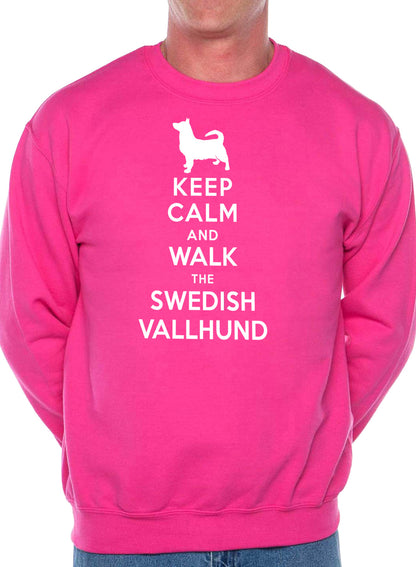 Keep Calm Walk The Swedish Vallhund Dog Lovers Sweatshirt