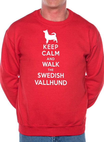 Keep Calm Walk The Swedish Vallhund Dog Lovers Sweatshirt
