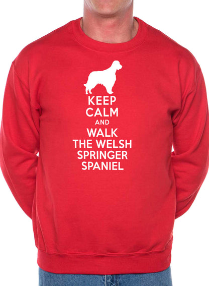 Keep Calm Walk Welsh Springer Spaniel Dog Lovers Sweatshirt