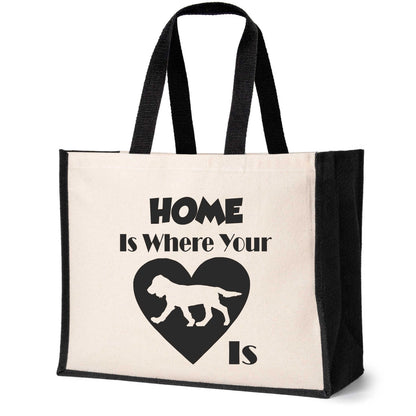 Home Is Where The Sprocker Is Tote Bag Dog Lovers Ladies Canvas Shopper