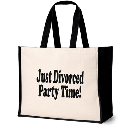 Just Divorced Tote Bag Funny Birthday Gift For Ladies Canvas Shopper