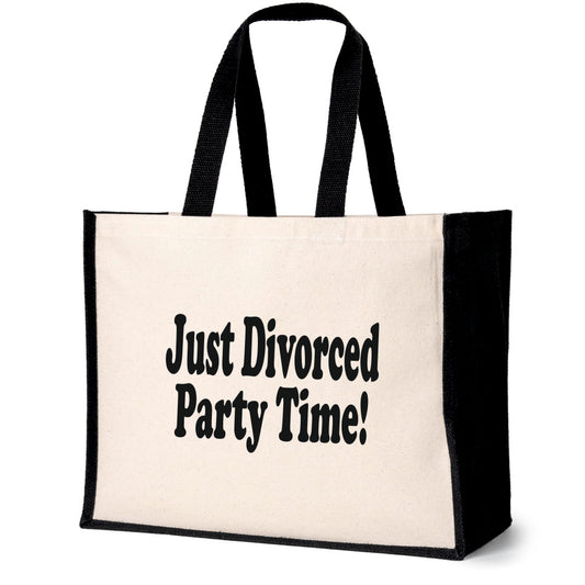 Just Divorced Tote Bag Funny Birthday Gift For Ladies Canvas Shopper