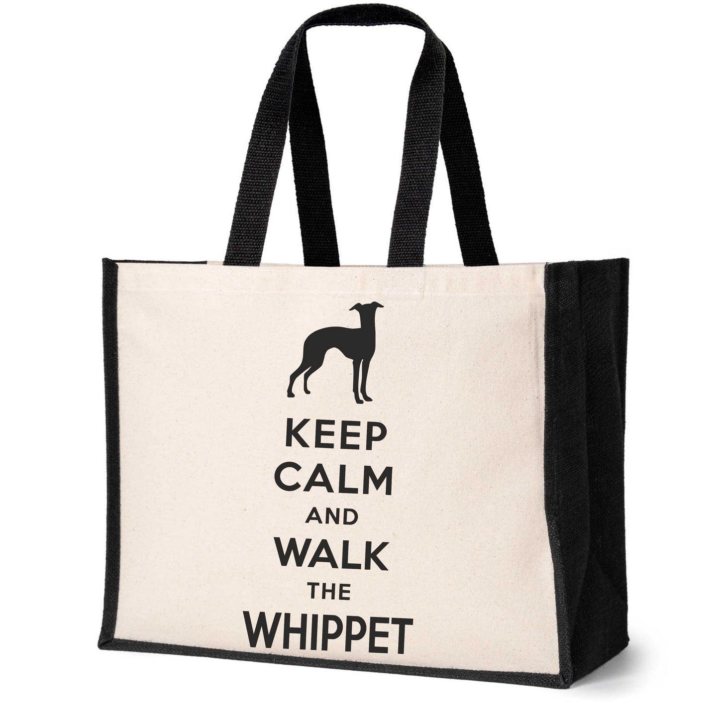 Keep Calm & Walk The Whippet Tote Bag Dog Lovers Ladies Canvas Shopper