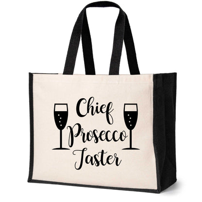 Chief Prosecco Taster Tote Bag Birthday Ladies Canvas Shopper