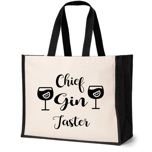 Chief Gin Taster Tote Bag Birthday Ladies Canvas Shopper