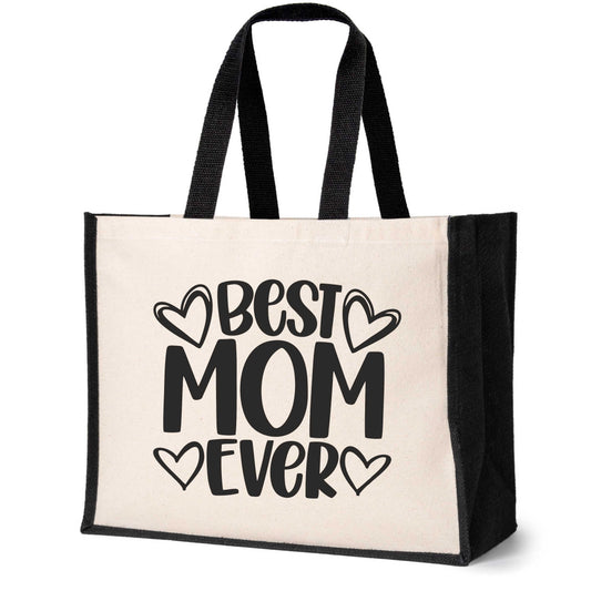 Best Mom Ever Tote Bag Mother's Day Birthday Gift Ladies Canvas Shopper