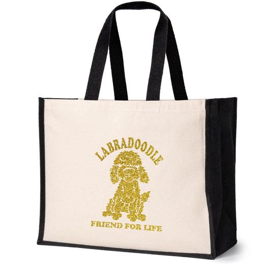 Labradoodle Tote Bag Gift For Dog Lovers Ladies Canvas Shopper