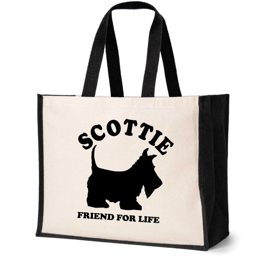 Scottie Scottish Terrier Tote Bag Dog Lovers Birthday Gift Ladies Canvas Shopper