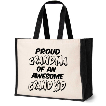 Proud Grandma Of Grandkid Tote Bag Nan Nanny Ladies Canvas Shopper