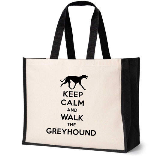 Keep Calm & Walk The Greyhound Tote Bag Dog Lover Birthday Ladies Canvas Shopper