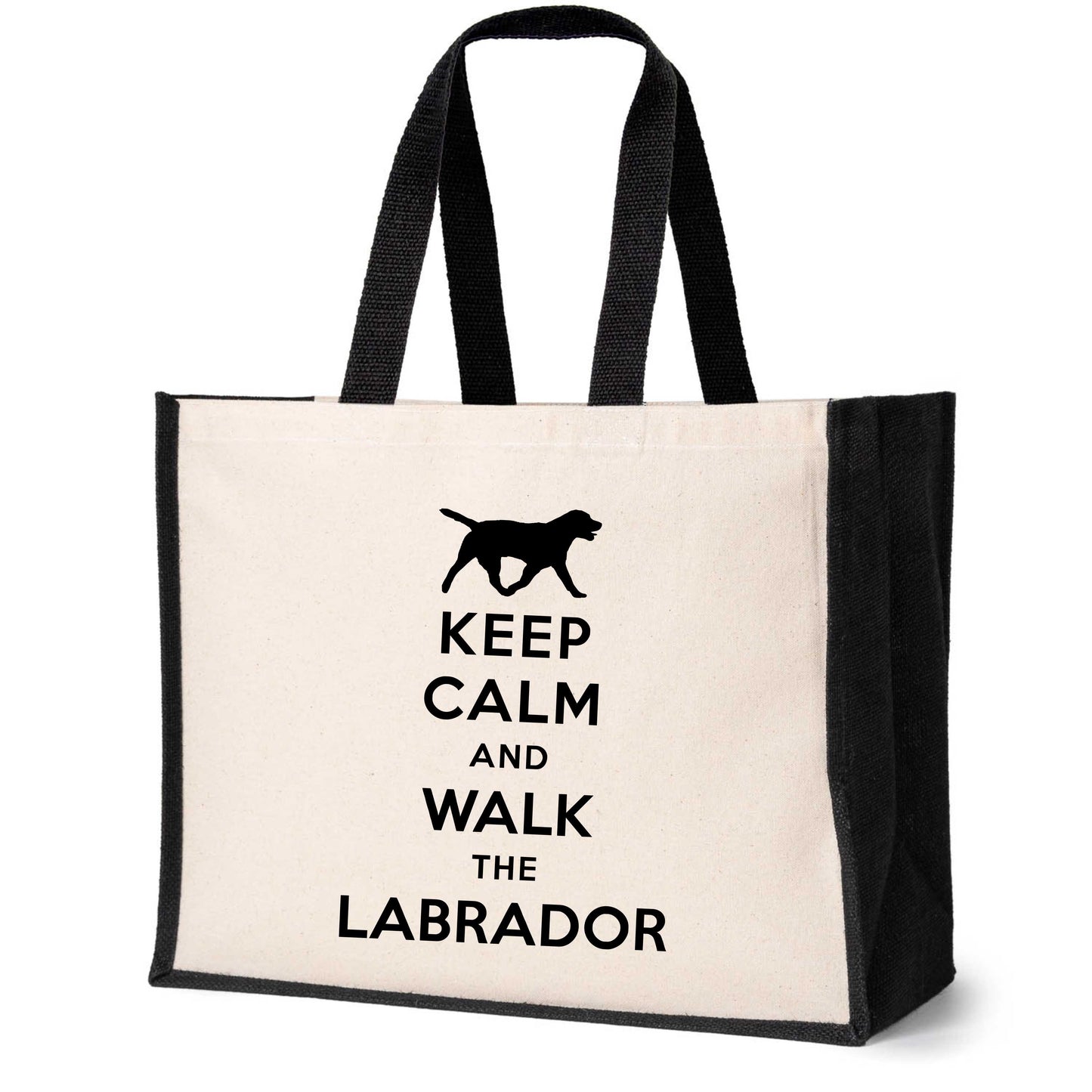 Keep Calm & Walk The Labrador Tote Bag Dog Lovers Ladies Canvas Shopper