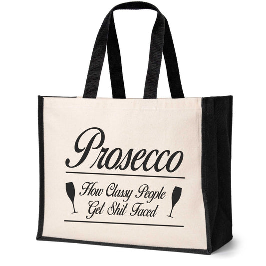 Prosecco Classy People Tote Bag Birthday Ladies Canvas Shopper