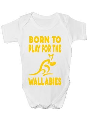 Born To Play For Wallabies Rugby Sport Baby Onesie Vest