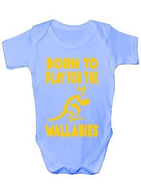 Born To Play For Wallabies Rugby Sport Baby Onesie Vest
