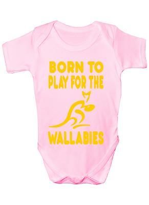 Born To Play For Wallabies Rugby Sport Baby Onesie Vest