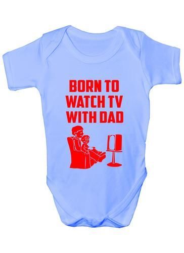 Born To Watch TV With Dad Baby Onesie Vest