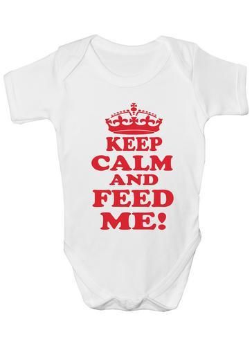 Keep Calm And Feed Me Baby Onesie Vest