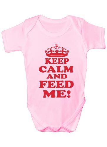 Keep Calm And Feed Me Baby Onesie Vest