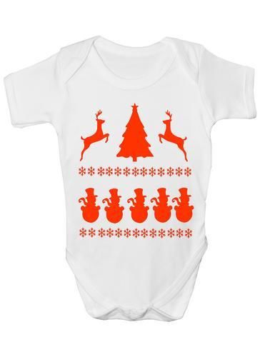 Christmas Snowman Scene Baby Onesie Vest