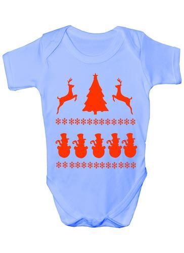 Christmas Snowman Scene Baby Onesie Vest