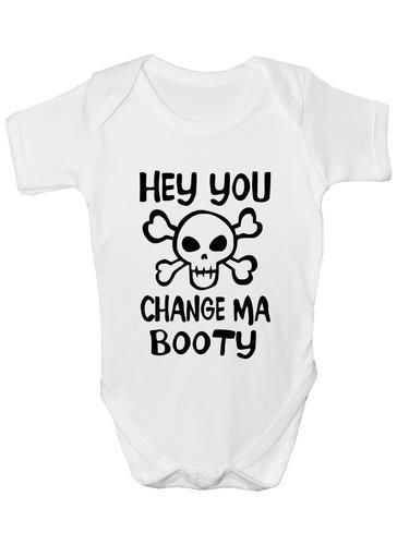 Hey You Change Ma Booty Pirate Baby Onesie Vest