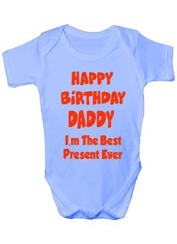 Happy Birthday Dad Best Present Babygrow Vest