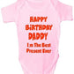 Happy Birthday Dad Best Present Babygrow Vest