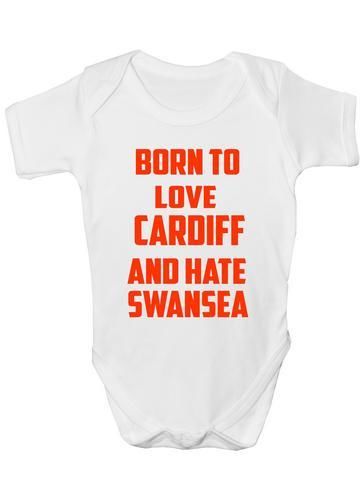 Born To Love Cardiff & Hate Swansea Baby Onesie Vest