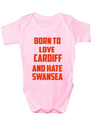 Born To Love Cardiff & Hate Swansea Baby Onesie Vest