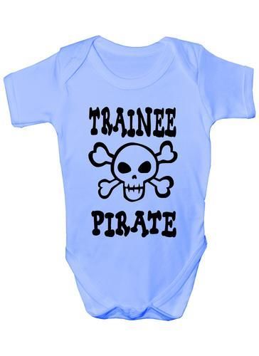 Trainee Pirate Skull and Crossbones Baby Onesie Vest