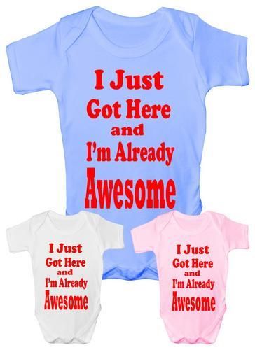I Just Got Here Awesome Funny Baby Onesie Vest Babies
