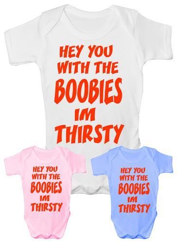 Hey You With The Boobies Baby Onesie Vest