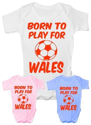 Born To Play For Wales Football Baby Onesie Vest